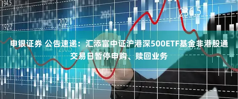 申银证券 公告速递：汇添富中证沪港深500ETF基金非港股通交易日暂停申购、赎回业务